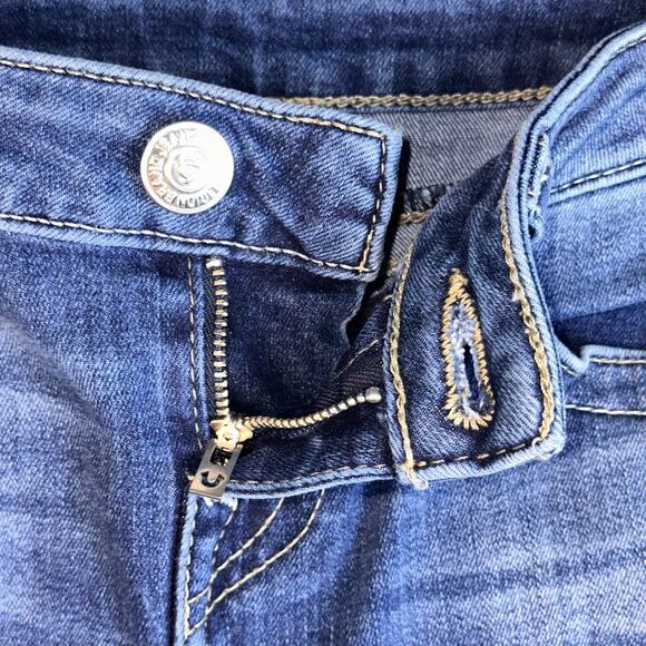 True Religion Jeans Halle Mid Rise Capri Skinny Women's 26 Distressed Y2K Retro - Picture 8 of 16